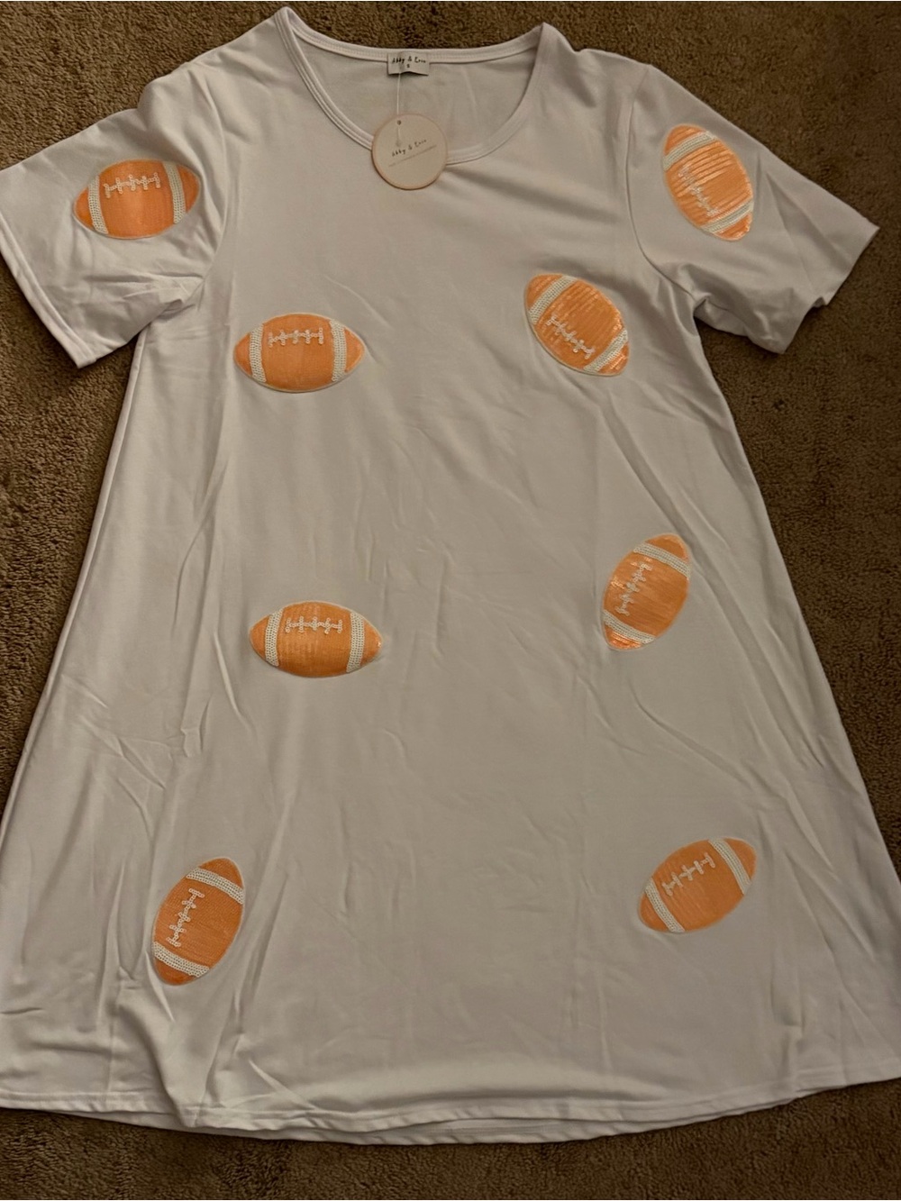 Kids' White Football Print Pajama Nightgown